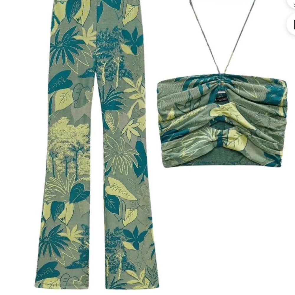 ZARA Green Tropical Set